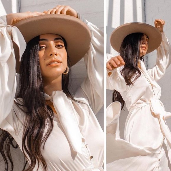 Kaitlynn Hat in Pecan Wool Felt Panama - Picture 2 of 6